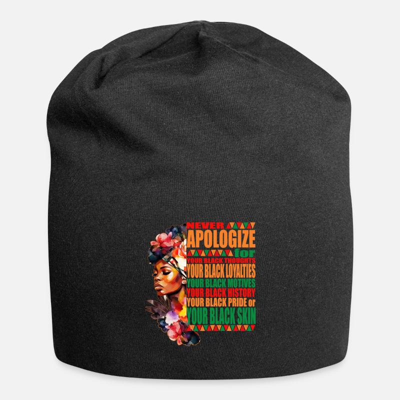 Ne vous excusez jamais Mois de l’histoire des Noirs Juneteenth - Bonnet en jersey - noir