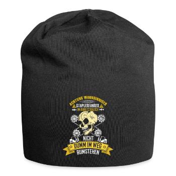 Attention Forklift Driver Crazy Trucker Forklift - Jersey Beanie - black - Front