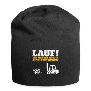 Run Master Wants Enjoy Truck Forklift Driver - Jersey Beanie - black - Front