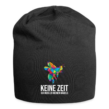 Keine Zeit Ich Muss Zu Meinen Mädels Bienen - Jersey-Beanie - Schwarz - Vorne