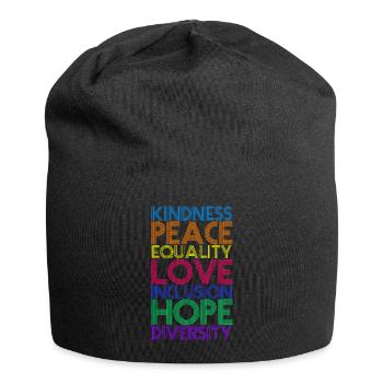 Kindness Peace Equality Love - Jersey Beanie - black - Front