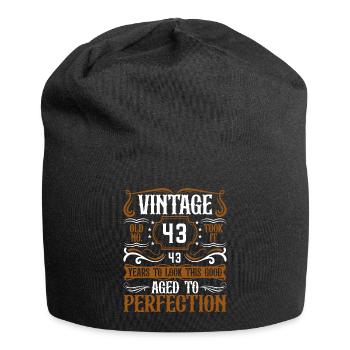 43rd Birthday Vintage Retro - Jersey Beanie - black - Front