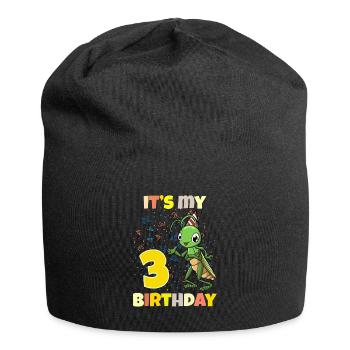 C’est ma sauterelle de 3ème anniversaire - Bonnet en jersey - noir - Devant