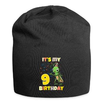 C’est ma sauterelle de 9e anniversaire - Bonnet en jersey - noir - Devant