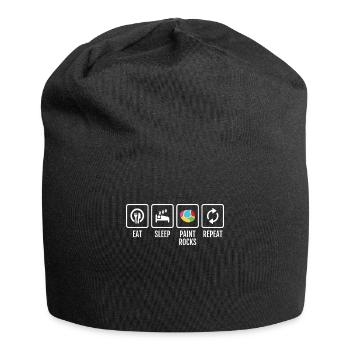 Eat Sleep Paint Rocks Repeat - Jersey-Beanie - Schwarz - Vorne