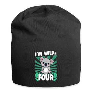 Chez Wild & 4 Years Bday Party Cadeau Anniversaire Enfants - Bonnet en jersey - noir - Devant