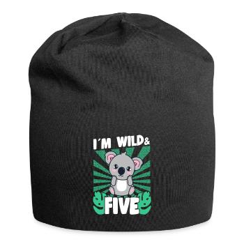 Im Wild & 5 Years Bday Party Gift Birthday Kids - Jersey-Beanie - Schwarz - Vorne