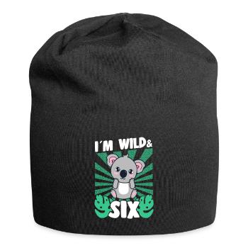 Im Wild & 6 Years Bday Party Gift Birthday Kids - Jersey-Beanie - Schwarz - Vorne