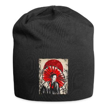 Geisha Japanische Kunst Vintage Retro Frauen - Jersey-Beanie - Schwarz - Vorne