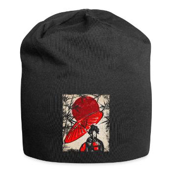 Geisha Art Japonais Vintage Rétro Femmes - Bonnet en jersey - noir - Devant