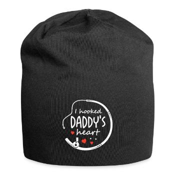 I Hooked Daddy's Heart Fishing Father's Day - Jersey-Beanie - Schwarz - Vorne