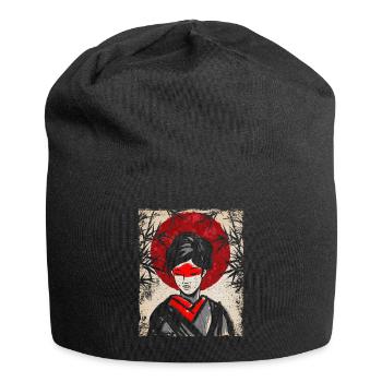 Geisha Art Japonais Vintage Rétro Femmes - Bonnet en jersey - noir - Devant