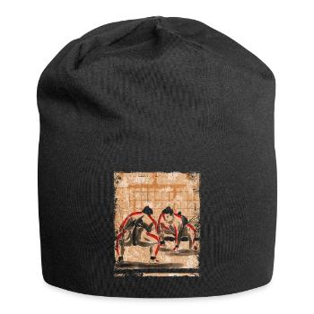 Sumo Ringer Japanische Kunst Vintage Retro - Jersey-Beanie - Schwarz - Vorne