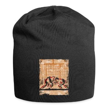Sumo Ringer Japanische Kunst Vintage Retro - Jersey-Beanie - Schwarz - Vorne