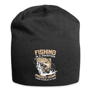 Fishing Dad Father and Son Ocean Father's Day - Jersey-Beanie - Schwarz - Vorne