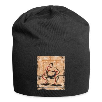 Sumo Ringer Japanische Kunst Vintage Retro - Jersey-Beanie - Schwarz - Vorne