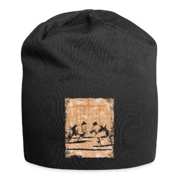 Sumo Ringer Japanische Kunst Vintage Retro - Jersey-Beanie - Schwarz - Vorne