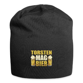 Torsten mag Bier Name Geburtstag - Jersey-Beanie - Schwarz - Vorne