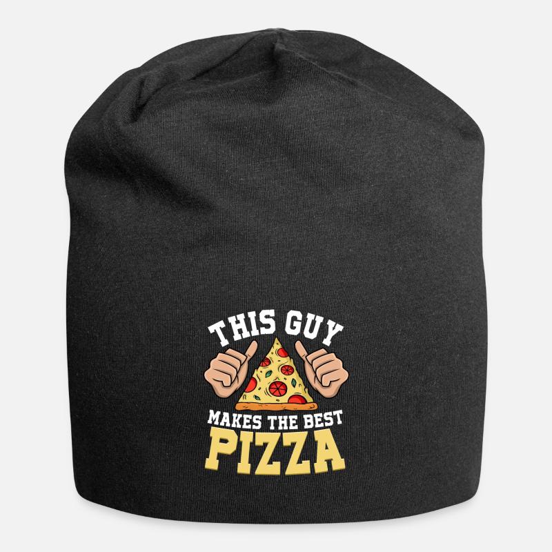 Pizza Bäcker Pizza selber machen - Jersey-Beanie - Schwarz