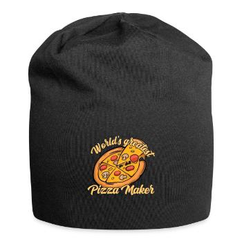 Pizza Baker Make your own pizza - Jersey Beanie - black - Front
