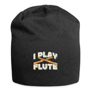 Flutes I Play Flute Woodwind Marching Band Flutist - Jersey-Beanie - Schwarz - Vorne