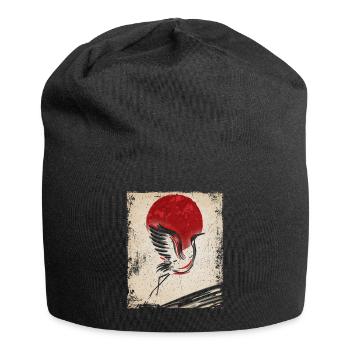 Crane Art Art Japonais Vintage Rétro - Bonnet en jersey - noir - Devant