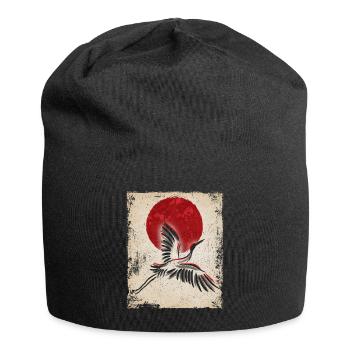 Crane Art Art Japonais Vintage Rétro - Bonnet en jersey - noir - Devant