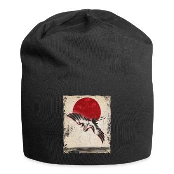 Crane Art Art Japonais Vintage Rétro - Bonnet en jersey - noir - Devant