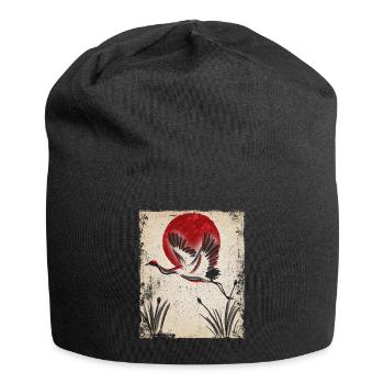 Crane Art Art Japonais Vintage Rétro - Bonnet en jersey - noir - Devant