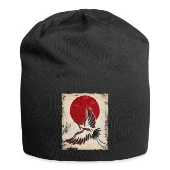 Crane Art Art Japonais Vintage Rétro - Bonnet en jersey - noir - Devant