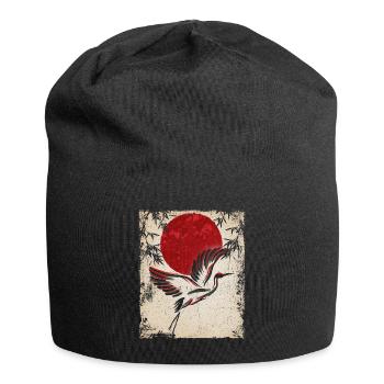 Crane Art Art Japonais Vintage Rétro - Bonnet en jersey - noir - Devant