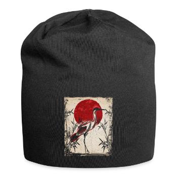 Crane Art Art Japonais Vintage Rétro - Bonnet en jersey - noir - Devant