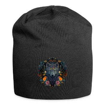 Wölfe Silhouette Naturschutz Tierschutz Wolf - Jersey-Beanie - Schwarz - Vorne