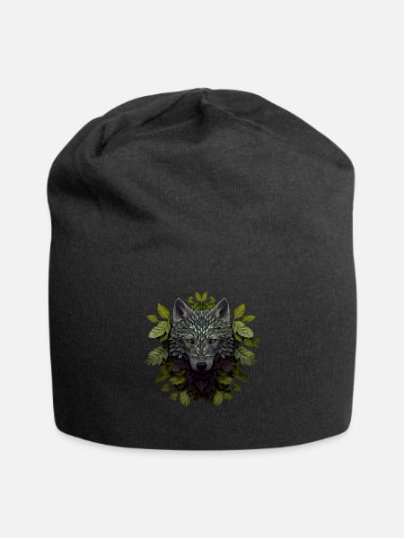 Wölfe Silhouette Naturschutz Tierschutz Wolf - Jersey-Beanie - Schwarz