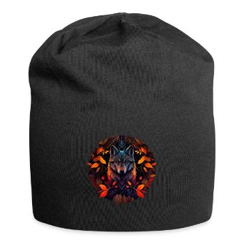 Wölfe Silhouette Naturschutz Tierschutz Wolf - Jersey-Beanie - Schwarz - Vorne