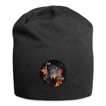 Wölfe Silhouette Naturschutz Tierschutz Wolf - Jersey-Beanie - Schwarz - Vorne