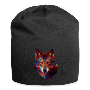 Wölfe Silhouette Naturschutz Tierschutz Wolf - Jersey-Beanie - Schwarz - Vorne