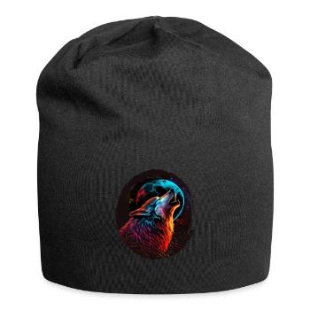 Wölfe Silhouette Naturschutz Tierschutz Wolf - Jersey-Beanie - Schwarz - Vorne