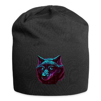 Wölfe Silhouette Naturschutz Tierschutz Wolf - Jersey-Beanie - Schwarz - Vorne