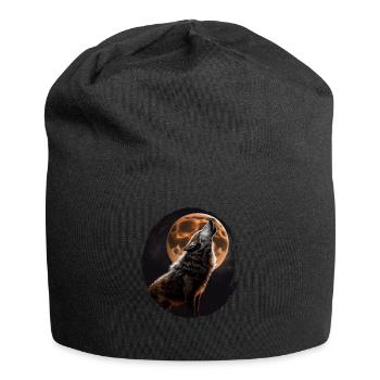Loups Silhouette Conservation de la nature Bien-être animal Loup - Bonnet en jersey - noir - Devant