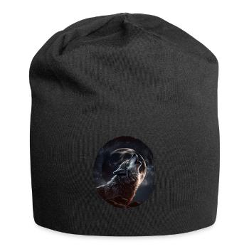 Loups Silhouette Conservation de la nature Bien-être animal Loup - Bonnet en jersey - noir - Devant