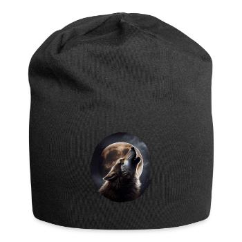 Wölfe Silhouette Naturschutz Tierschutz Wolf - Jersey-Beanie - Schwarz - Vorne
