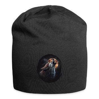 Wölfe Silhouette Naturschutz Tierschutz Wolf - Jersey-Beanie - Schwarz - Vorne