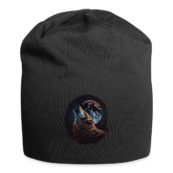 Wölfe Silhouette Naturschutz Tierschutz Wolf - Jersey-Beanie - Schwarz - Vorne