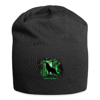 Wölfe Silhouette Naturschutz Tierschutz Wolf - Jersey-Beanie - Schwarz - Vorne