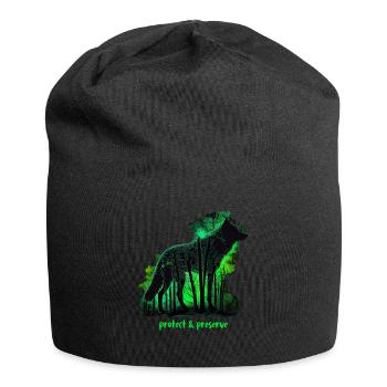 Wölfe Silhouette Naturschutz Tierschutz Wolf - Jersey-Beanie - Schwarz - Vorne
