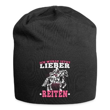 Lieber Reiten auf Pferd Reiter Reiterin - Jersey-Beanie - Schwarz - Vorne