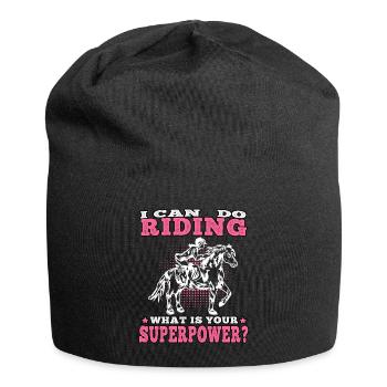 Je peux monter sur cavalier cavalier - Bonnet en jersey - noir - Devant