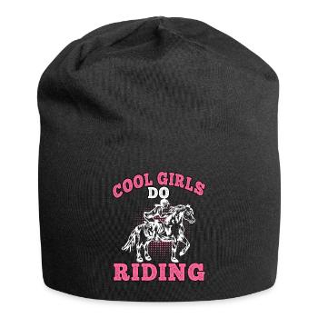Cool Girls Riding on Horse Rider Rider - Jersey Beanie - black - Front