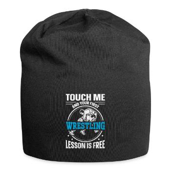 Touchez-moi et votre première leçon de lutte est gratuite - Bonnet en jersey - noir - Devant